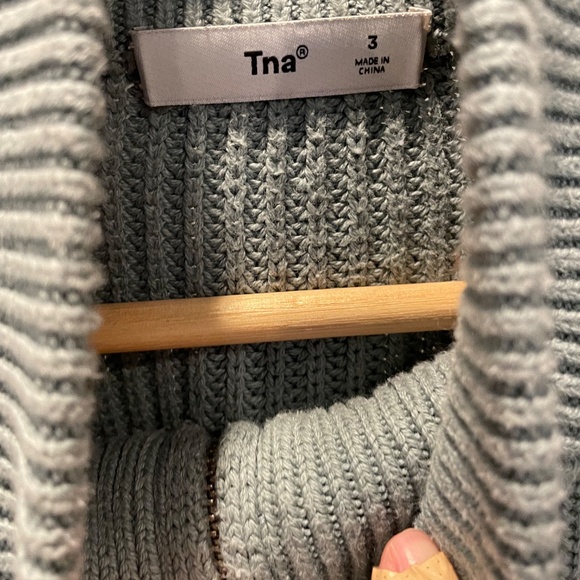 TNA green ribbed knit sweater sz3 - Picture 3 of 5